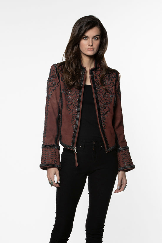 Load image into Gallery viewer, Double D Ranch Jacket ~ Plaza Charro ~ C2641 ~ Oxblood ddranch 6 Whiskey six whisky
