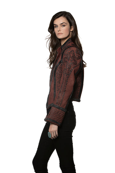 Double D Ranch Jacket ~ Plaza Charro ~ C2641 ~ Oxblood ddranch 6Whiskey sixwhisky