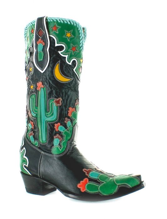 Old Gringo Black Cactus Desierto de Noche Cowboy boots 6Whiskey 