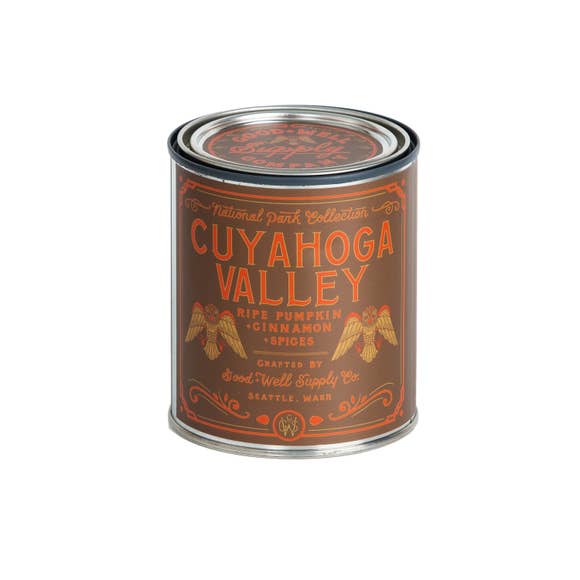 Cuyahoga Valley pint National Park candle Collection 6 whiskey good well supply all natural six whisky wood wick soy tin 