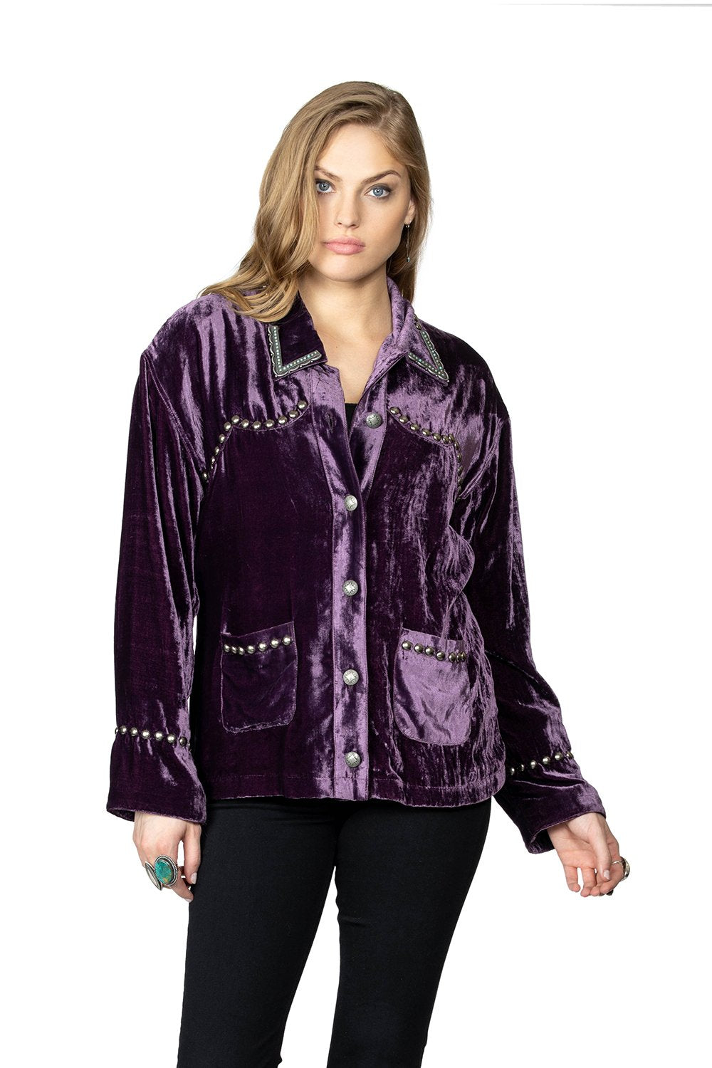Double D Ranch Velvet Blackhills Jacket in Pagent Purple 6Whiskey Cody Fall Collection 2020 C2718