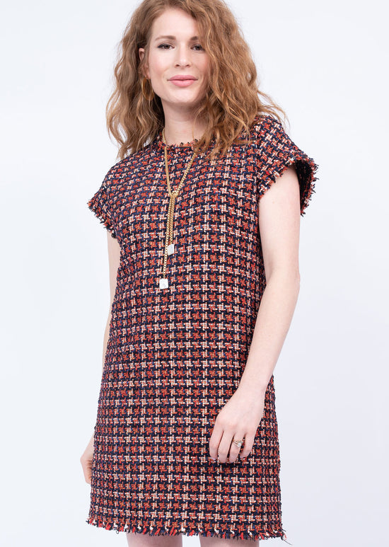 Load image into Gallery viewer, Uncle Frank Red Houndstooth Dress 6Whiskey Winter 2020
