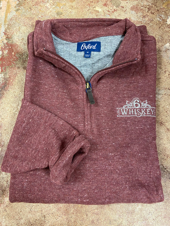 Oxford Crawford 1/4 Zip Fleece Pullover 6Whiskey Fall 2020 In Maroon