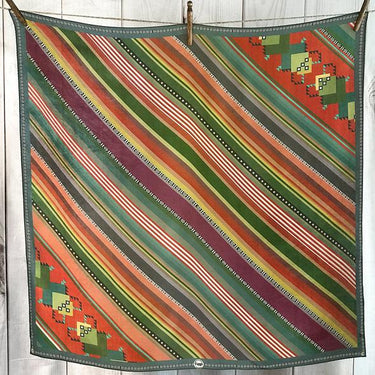 Down South Serape Scarf by Finge Scarves at 6Whiskey, six whisky, striped, magenta, purple, red, orange, coral, yellow, green, blue, boarder, soft, lightweight, breathable, warm weather, texas, south, rodeo, country concert, lunch date, pop of color, classic western, rugged, refined, front view