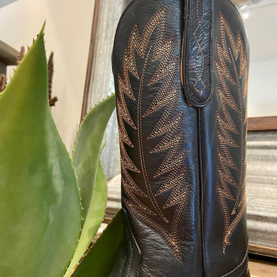 Load image into Gallery viewer, Liberty Black Calf Boot with Brown stitching at 6Whiskey six whisky womens snip toe cowboy boot

