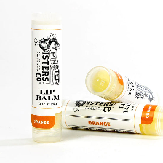 Load image into Gallery viewer, spinster sister lip balm at 6Whiskey six whisky made in USA all natural chapstick orange scent
