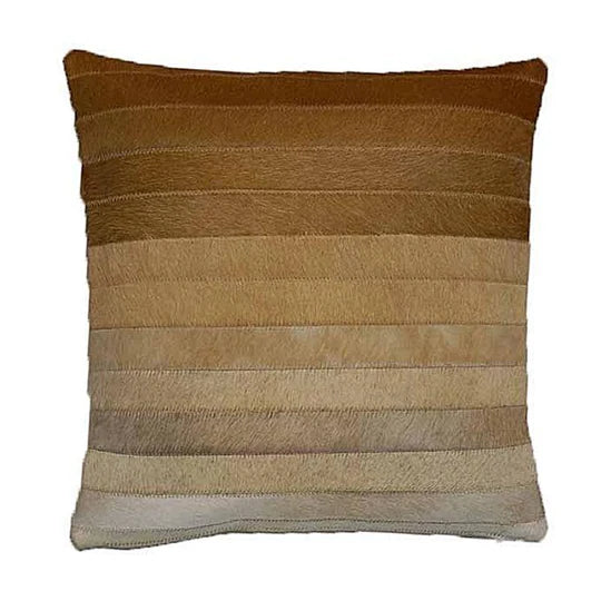 Load image into Gallery viewer, Gradient cowhide throw pillow at 6Whiskey six whisky 18&amp;quot; x 18&amp;quot; tan, brown, copper, cream, neutral, western home decor
