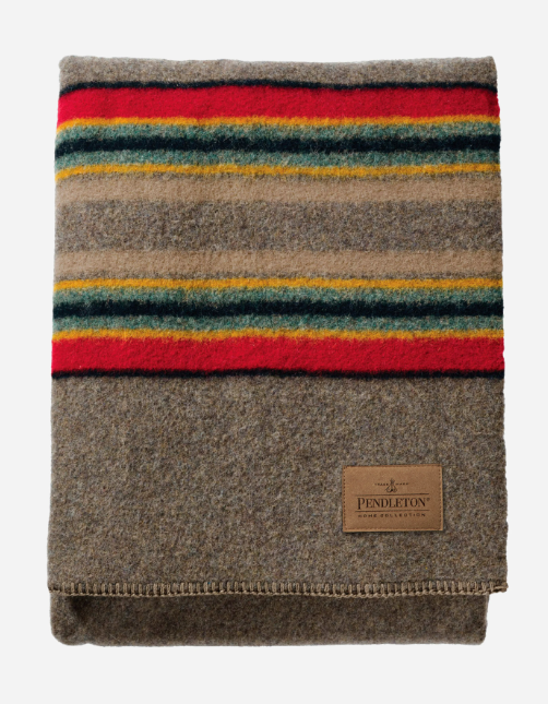 Load image into Gallery viewer, Pendleton Yakima Camp Blanket at 6Whiskey six whisky twin throw cozy wool made in USA in brown
