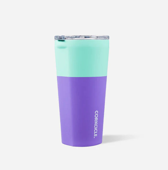 Load image into Gallery viewer, corkcicle 16oz cute colored tumbler at 6Whiskey six whisky mint berry color blocked teal and purple

