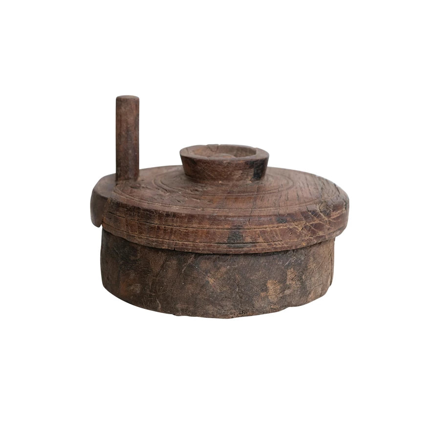 Reclaimed wood spice grinder at 6Whiskey six whisky vintage rustic kitchen home decor