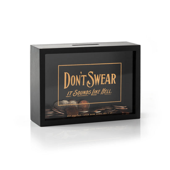 Don't Swear Swear Bank Jar Black Box at 6Whiskey six whisky brass moneky goods funny gift