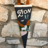 Zion National Park Handmade Felt Pennant at 6Whiskey six whisky in dark grey with ram and mountains