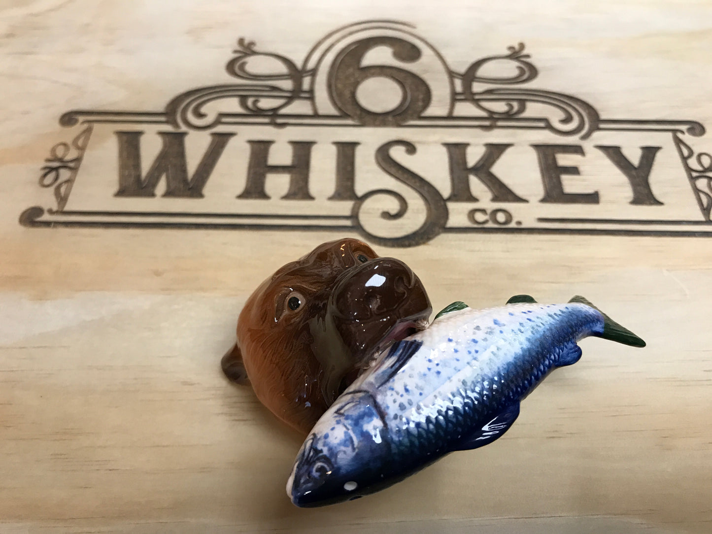 Ceramic Bear with Salmon Salt and Pepper Set
