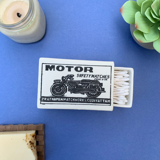 Motor Porcelain Vintage Matchbox Container Holder at 6Whiskey  six whisky funky & functional home decor