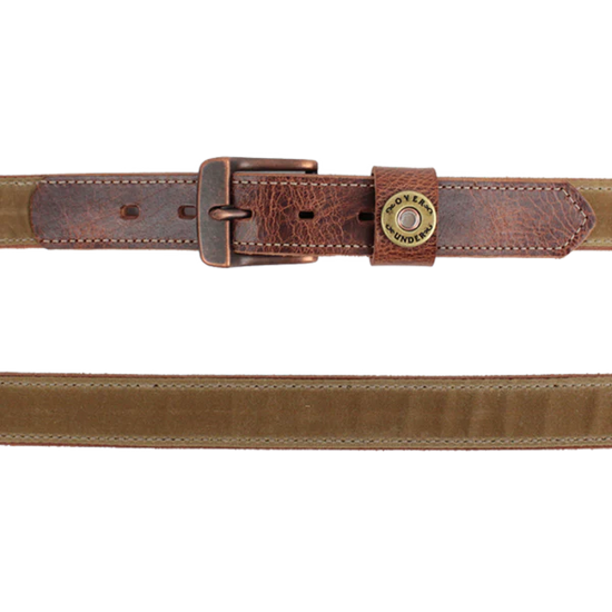 Over Under Men's Waxed Canvas belt with leather at 6Whiskey six whisky made in USA 