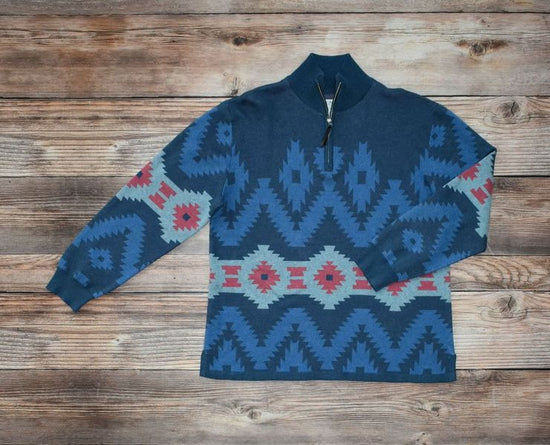 Load image into Gallery viewer, Tasha Polizzi Mens Southwest 1/4 zip Pullover at 6Whiskey six whisky cotton sweatshirt
