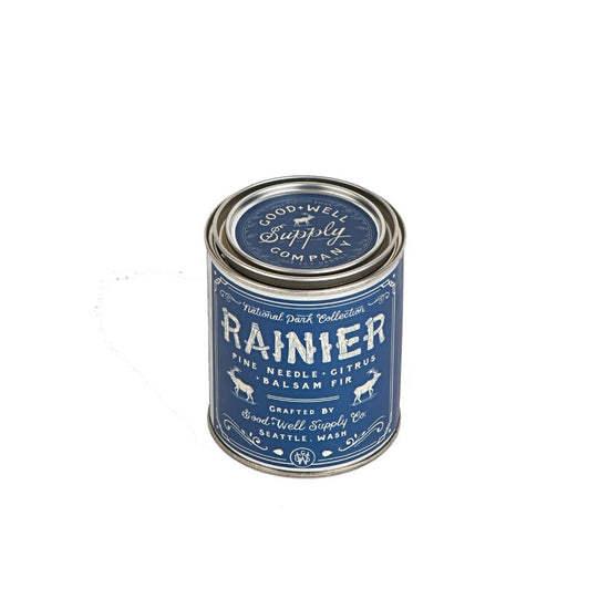 Rainier Candle national park collection 6 whiskey good well supply six whisky all natural tin soy wood wick