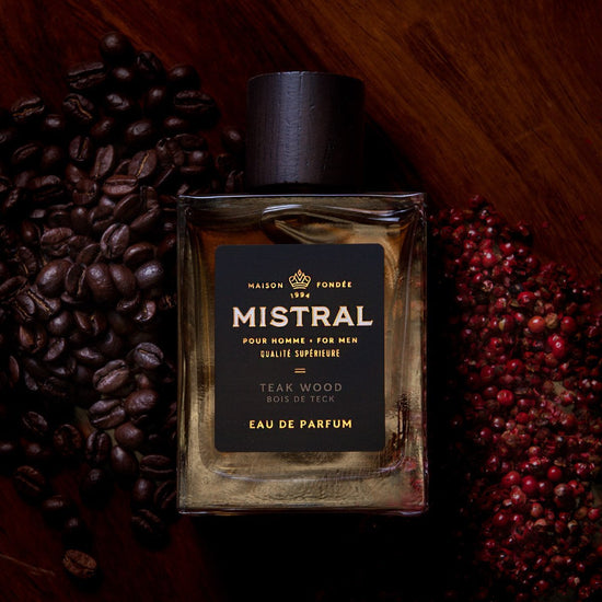 Mistral Mens Cologne at 6Whiskey six whisky teak wood scent muskys and masculine