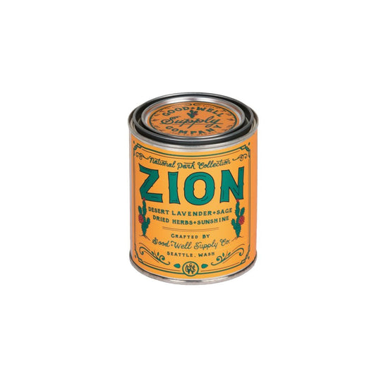 Zion Candle 6 Whiskey Good and Well supply National Park all natural soy wood wick six whisky